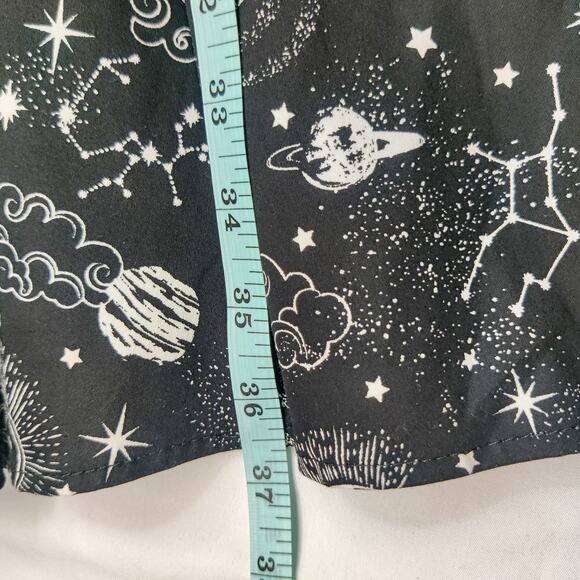 NWT Eva Rose Retro Short Sleeve Fit & Flare Black Witchy Celestial 50s Dress M - Picture 10 of 13